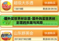 国外买世界杯彩票-国外购买世界杯彩票的乐趣与风险