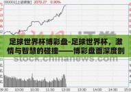 足球世界杯博彩盘-足球世界杯，激情与智慧的碰撞——博彩盘面深度剖析