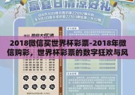 2018微信买世界杯彩票-2018年微信购彩，世界杯彩票的数字狂欢与风险