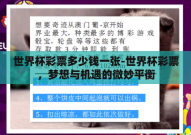 世界杯彩票多少钱一张-世界杯彩票，梦想与机遇的微妙平衡