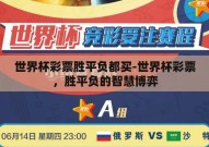 世界杯彩票胜平负都买-世界杯彩票，胜平负的智慧博弈