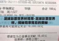 足球彩票世界杯赔率-足球彩票世界杯，揭秘赔率背后的奥秘