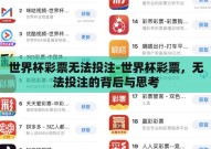 世界杯彩票无法投注-世界杯彩票，无法投注的背后与思考