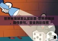 世界杯赌球怎么买彩票-世界杯赌球，理性参与，安全购彩指南