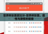 世界杯彩票买比分-世界杯彩票，理性与激情的碰撞