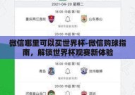微信哪里可以买世界杯-微信购球指南，解锁世界杯观赛新体验
