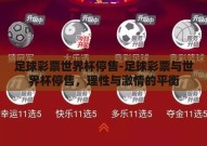 足球彩票世界杯停售-足球彩票与世界杯停售，理性与激情的平衡