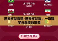 世界杯彩票赔-世界杯彩票，一场数字与激情的博弈