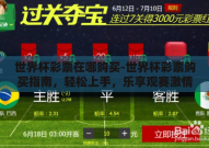 世界杯彩票在哪购买-世界杯彩票购买指南，轻松上手，乐享观赛激情