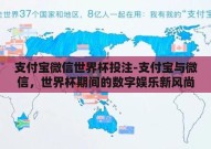 支付宝微信世界杯投注-支付宝与微信，世界杯期间的数字娱乐新风尚