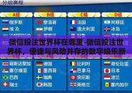 微信投注世界杯在哪里-微信投注世界杯，便捷与风险并存的数字娱乐新选择