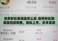世界杯彩票淘宝怎么买-世界杯彩票淘宝购买指南，轻松上手，乐享足球盛宴