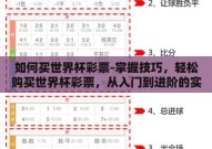 如何买世界杯彩票-掌握技巧，轻松购买世界杯彩票，从入门到进阶的实用指南