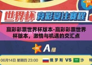 赢彩彩票世界杯版本-赢彩彩票世界杯版本，激情与机遇的交汇点