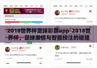 2018世界杯足球彩票app-2018世界杯，足球激情与智能投注的碰撞