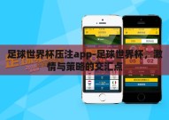 足球世界杯压注app-足球世界杯，激情与策略的交汇点