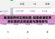 香港世界杯正规彩票-探索香港世界杯彩票的正规渠道与理性参与