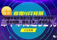 世界杯足彩票怎么买-世界杯足彩票购买指南，轻松上手，理性投注