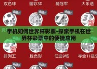 手机如何世界杯彩票-探索手机在世界杯彩票中的便捷应用