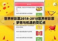 世界杯彩票2018-2018世界杯彩票，梦想与机遇的交汇点