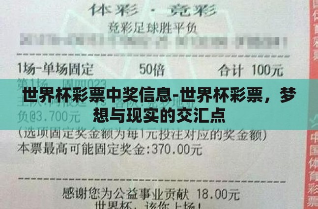 世界杯彩票中奖信息-世界杯彩票,梦想与现实的交汇点 世界杯彩票中奖信息-世界杯彩票,梦想与现实的交汇点