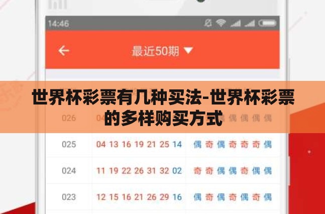 世界杯彩票有几种买法-世界杯彩票的多样购买方式