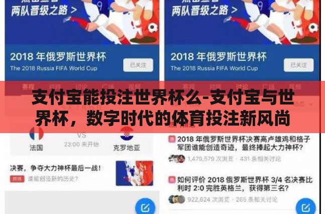 支付宝能投注世界杯么-支付宝与世界杯，数字时代的体育投注新风尚