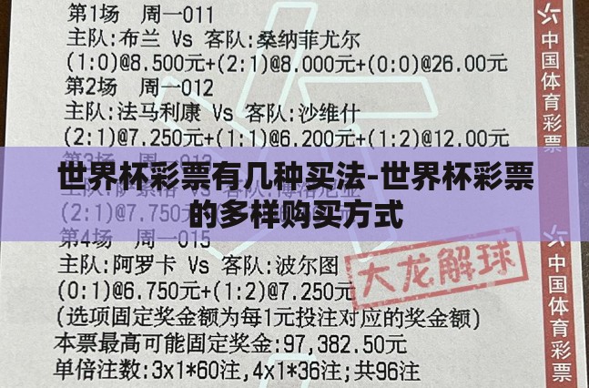 世界杯彩票有几种买法-世界杯彩票的多样购买方式 世界杯彩票有几种买法-世界杯彩票的多样购买方式
