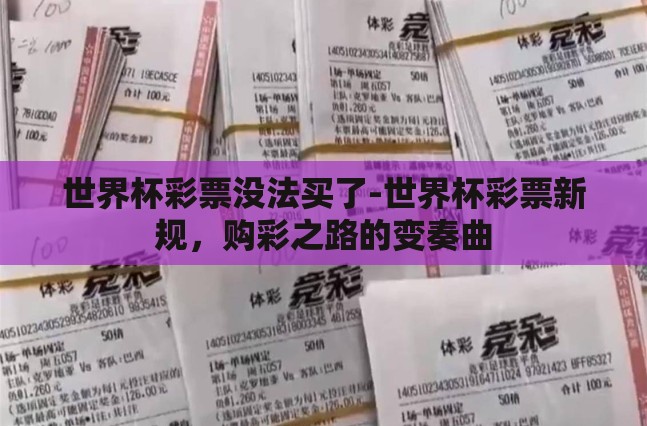 世界杯彩票没法买了-世界杯彩票新规，购彩之路的变奏曲