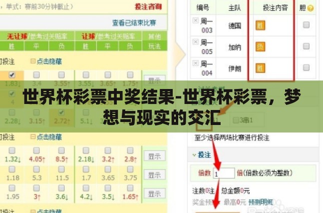 世界杯彩票中奖结果-世界杯彩票,梦想与现实的交汇 世界杯彩票中奖结果-世界杯彩票,梦想与现实的交汇