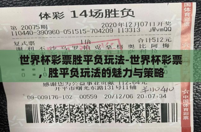 世界杯彩票胜平负玩法-世界杯彩票，胜平负玩法的魅力与策略