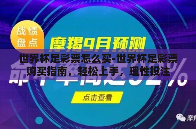 世界杯足彩票怎么买-世界杯足彩票购买指南，轻松上手，理性投注