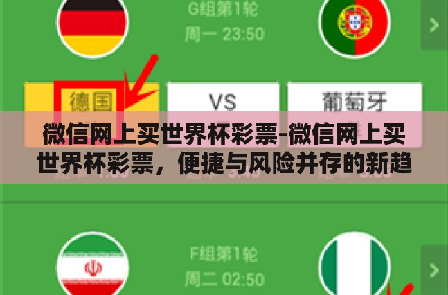 微信网上买世界杯彩票-微信网上买世界杯彩票,便捷与风险并存的新趋势 微信网上买世界杯彩票-微信网上买世界杯彩票,便捷与风险并存的新趋势