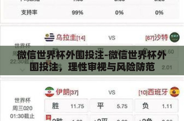微信世界杯外围投注-微信世界杯外围投注，理性审视与风险防范