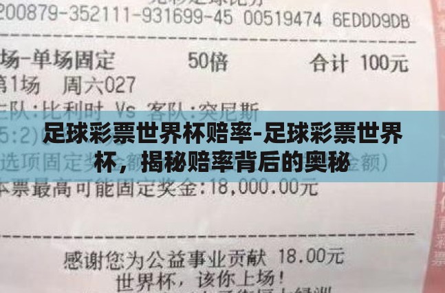 足球彩票世界杯赔率-足球彩票世界杯，揭秘赔率背后的奥秘
