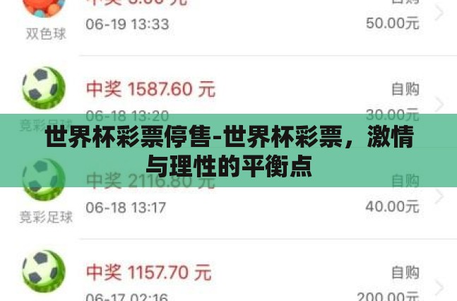 世界杯彩票停售-世界杯彩票，激情与理性的平衡点
