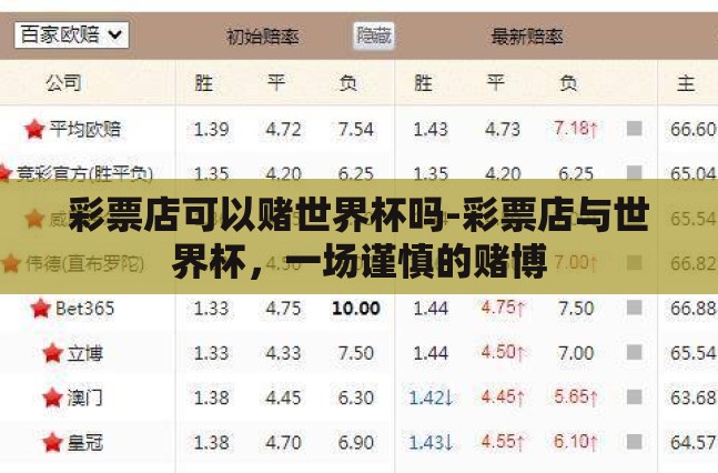 彩票店可以赌世界杯吗-彩票店与世界杯，一场谨慎的赌博
