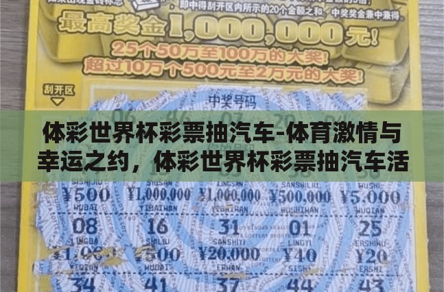 体彩世界杯彩票抽汽车-体育激情与幸运之约，体彩世界杯彩票抽汽车活动解析