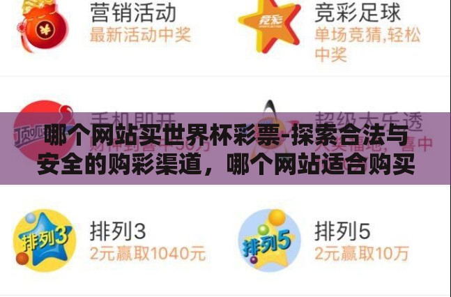 哪个网站买世界杯彩票-探索合法与安全的购彩渠道，哪个网站适合购买世界杯彩票？