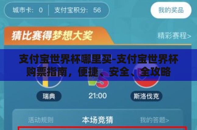 支付宝世界杯哪里买-支付宝世界杯购票指南，便捷、安全、全攻略